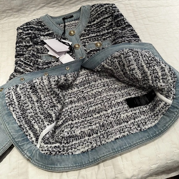 Balmain Denim and Tweed blazer jacket - Picture 8 of 9